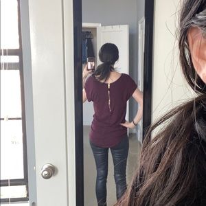 Burgundy/maroon zip back blouse